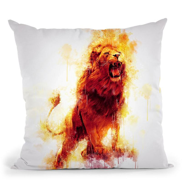 Lion Mighty Throw Pillow By Cornel Vlad - by all about vibe