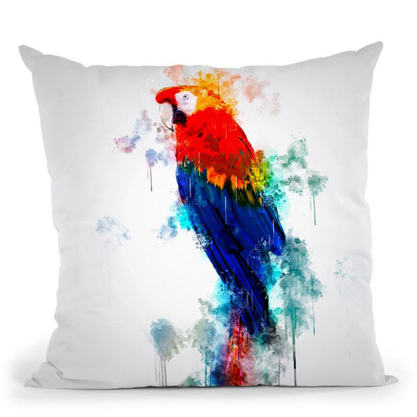 Macaw Parrot Throw Pillow By Cornel Vlad - by all about vibe