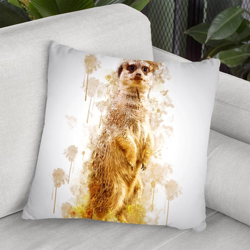 Meerkat Throw Pillow By Cornel Vlad - by all about vibe