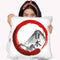 Mount Fuji Red Circle Throw Pillow By Cornel Vlad - by all about vibe