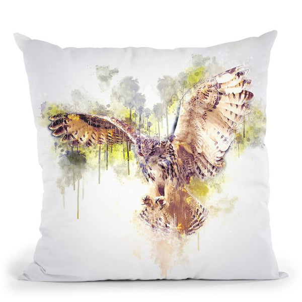 Owl Flying Throw Pillow By Cornel Vlad - by all about vibe