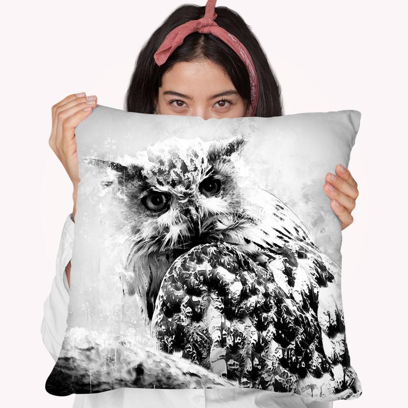 Owl Looking I Throw Pillow By Cornel Vlad - by all about vibe