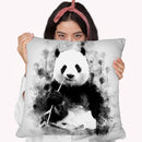 Panda Iv2 Throw Pillow By Cornel Vlad - by all about vibe