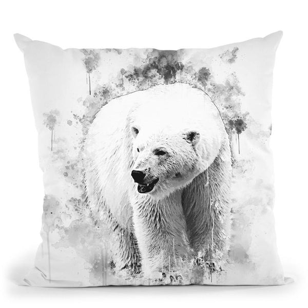 Polar Bear I Throw Pillow By Cornel Vlad - by all about vibe