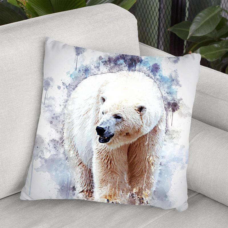 Polar Bear Throw Pillow By Cornel Vlad - by all about vibe