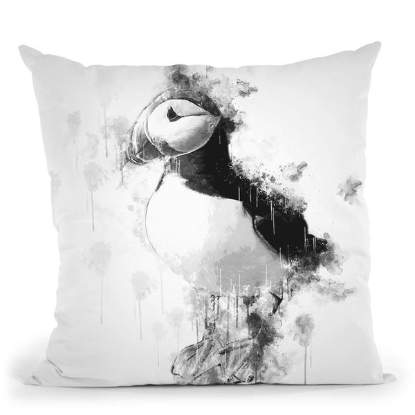Puffin Bird I Throw Pillow By Cornel Vlad - by all about vibe