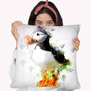 Puffin Bird Throw Pillow By Cornel Vlad - by all about vibe