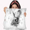 Rabbit Head I Throw Pillow By Cornel Vlad - by all about vibe