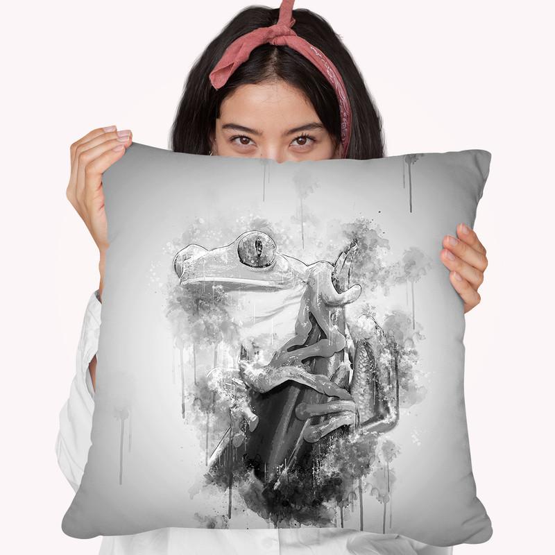 Red Eye Tree Frog I Throw Pillow By Cornel Vlad - by all about vibe