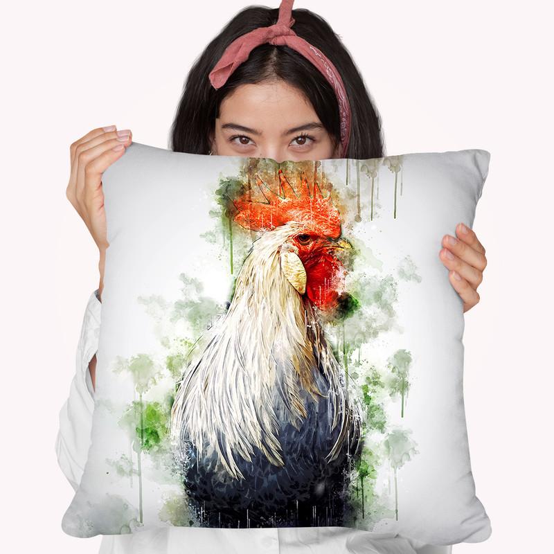 Rooster 2 Throw Pillow By Cornel Vlad - by all about vibe