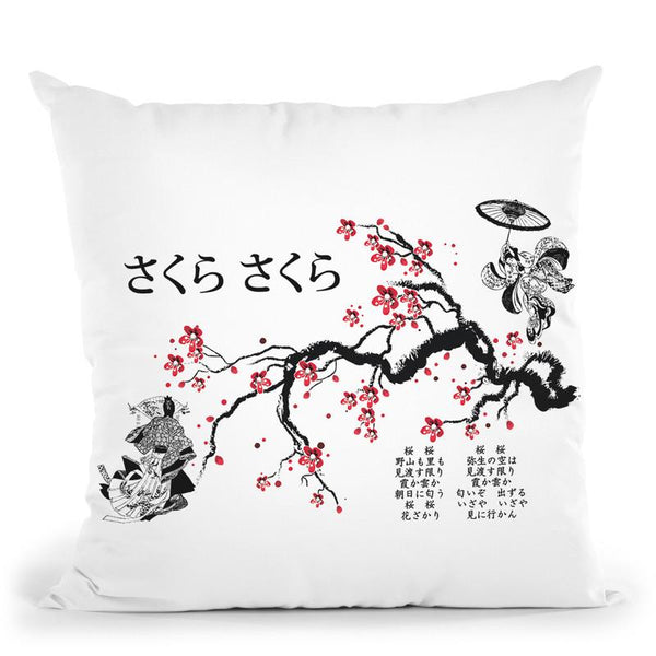 Sakura Sakura Landscape Throw Pillow By Cornel Vlad - by all about vibe