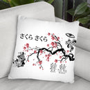 Sakura Sakura Landscape Throw Pillow By Cornel Vlad - by all about vibe