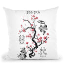 Sakura Sakura Throw Pillow By Cornel Vlad - by all about vibe