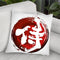 Samurai Kanji White Throw Pillow By Cornel Vlad - by all about vibe