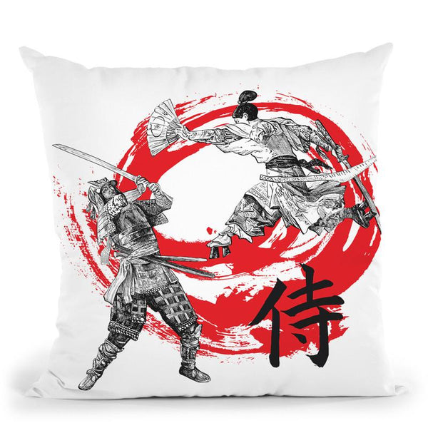 Samurai Warriors Throw Pillow By Cornel Vlad - by all about vibe