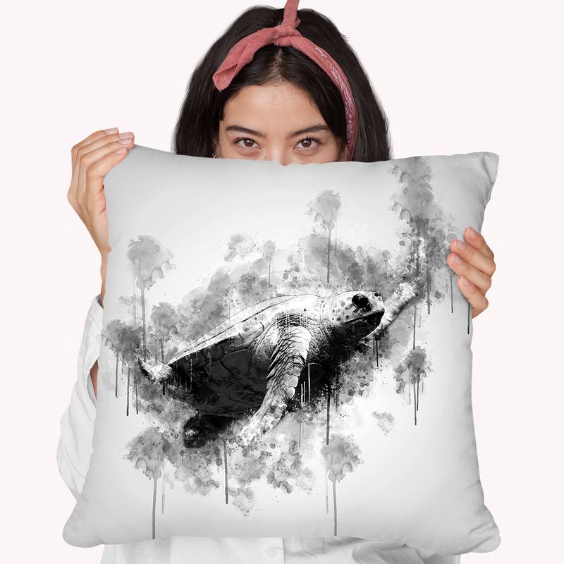 Sea Turtlei Throw Pillow By Cornel Vlad - by all about vibe