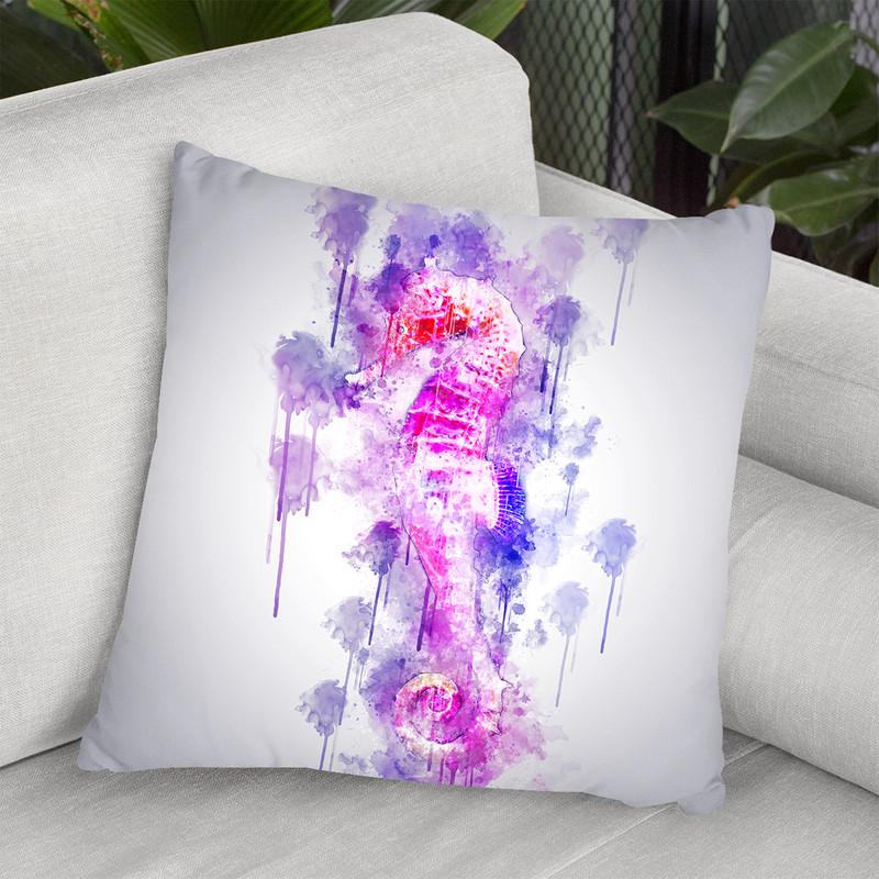 Seahorse Throw Pillow By Cornel Vlad - by all about vibe