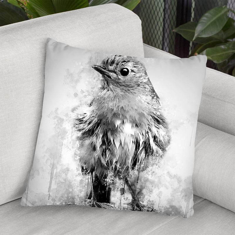Songbird Branch I Throw Pillow By Cornel Vlad - by all about vibe