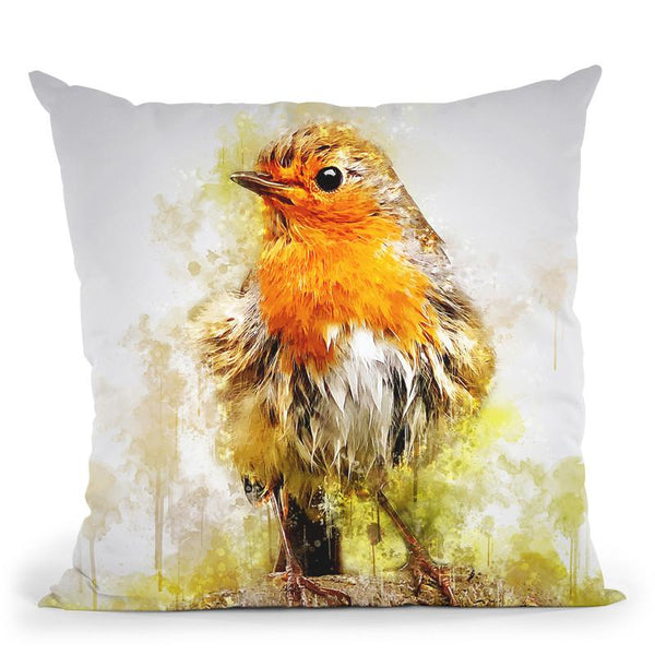 Songbird Branch Throw Pillow By Cornel Vlad - by all about vibe
