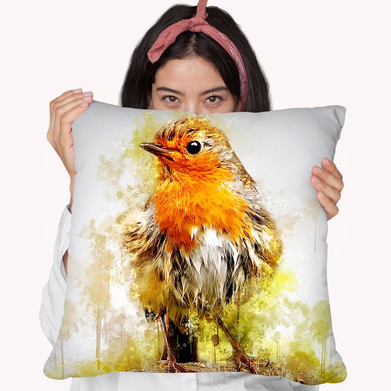 Songbird Branch Throw Pillow By Cornel Vlad - by all about vibe