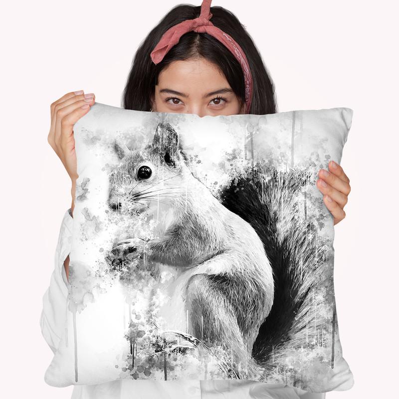 Squirrel I Throw Pillow By Cornel Vlad - by all about vibe
