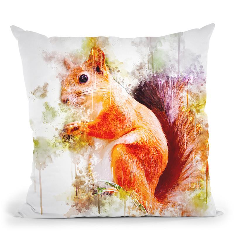 Squirrel Throw Pillow By Cornel Vlad - by all about vibe