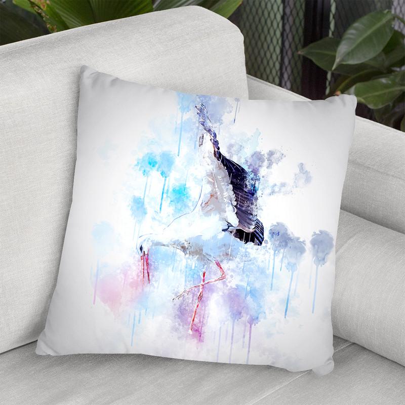 Stork Throw Pillow By Cornel Vlad - by all about vibe