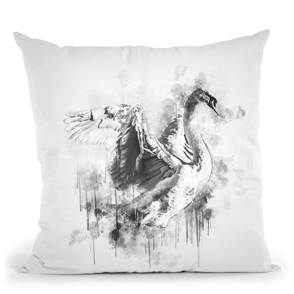 Swan I Throw Pillow By Cornel Vlad - by all about vibe