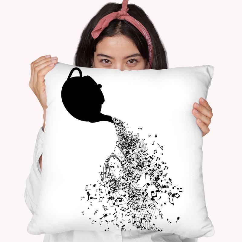 Teapot Pouring Music Throw Pillow By Cornel Vlad - by all about vibe