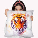 Tiger Head Throw Pillow By Cornel Vlad - by all about vibe