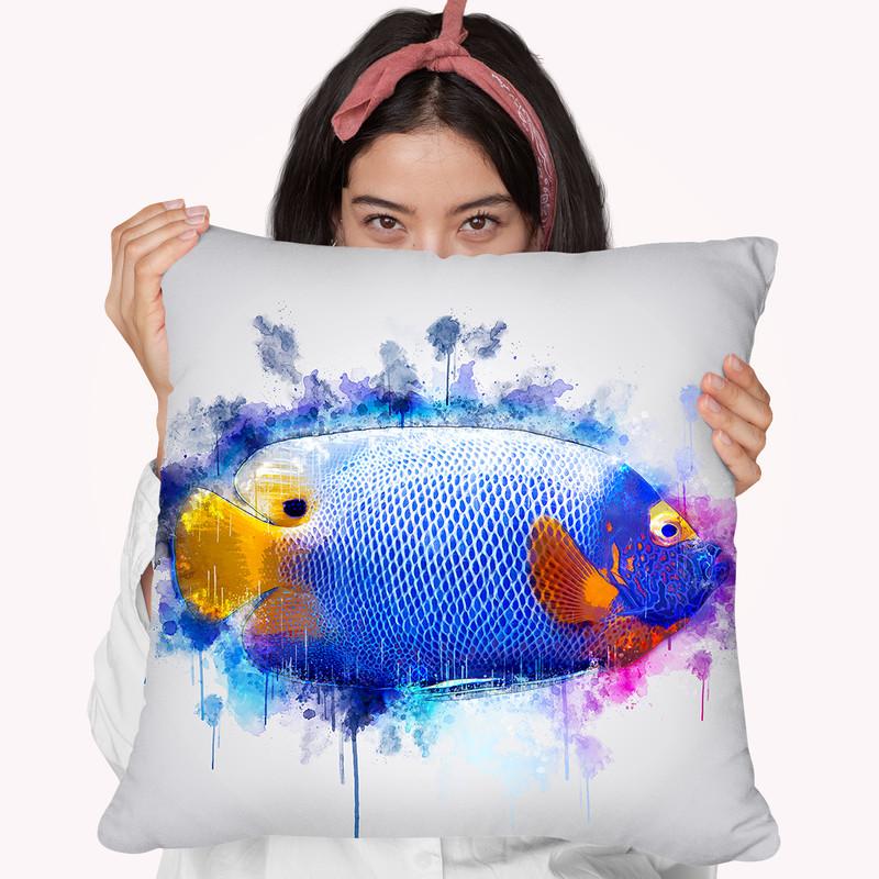 Tropical Fish Throw Pillow By Cornel Vlad - by all about vibe