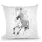 White Horse I Throw Pillow By Cornel Vlad - by all about vibe