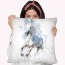 White Horse Throw Pillow By Cornel Vlad - by all about vibe