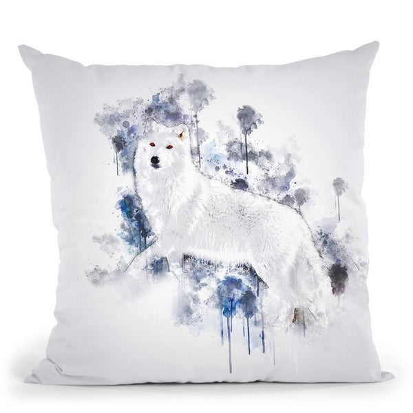 White Wolf Throw Pillow By Cornel Vlad - by all about vibe