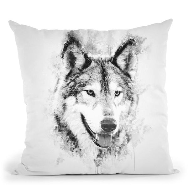 Wolfs Head I Throw Pillow By Cornel Vlad - by all about vibe