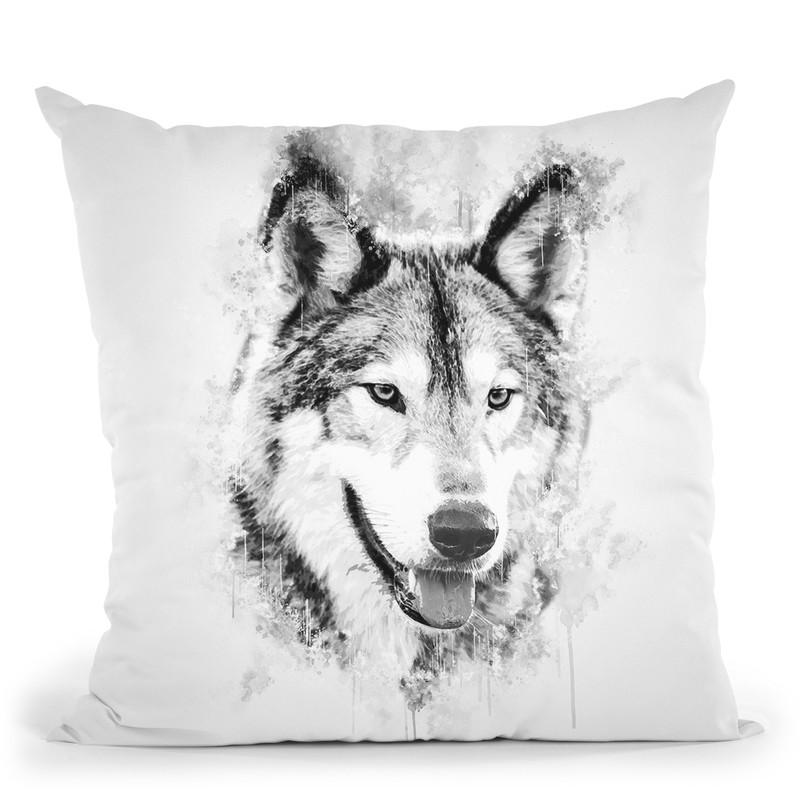 Wolfs Head I Throw Pillow By Cornel Vlad - by all about vibe
