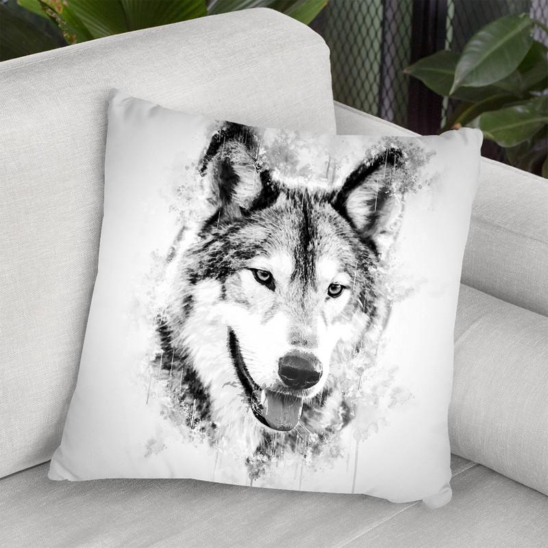 Wolfs Head I Throw Pillow By Cornel Vlad - by all about vibe