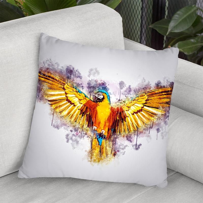 Yellow Parrot Throw Pillow By Cornel Vlad - by all about vibe