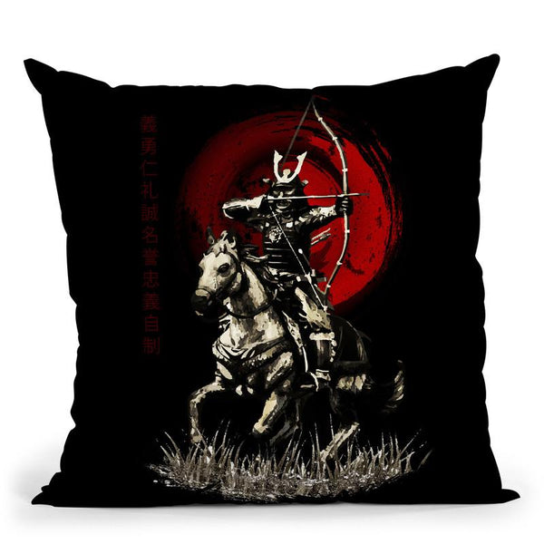 Archer On Horse Warrior Throw Pillow By Cornel Vlad