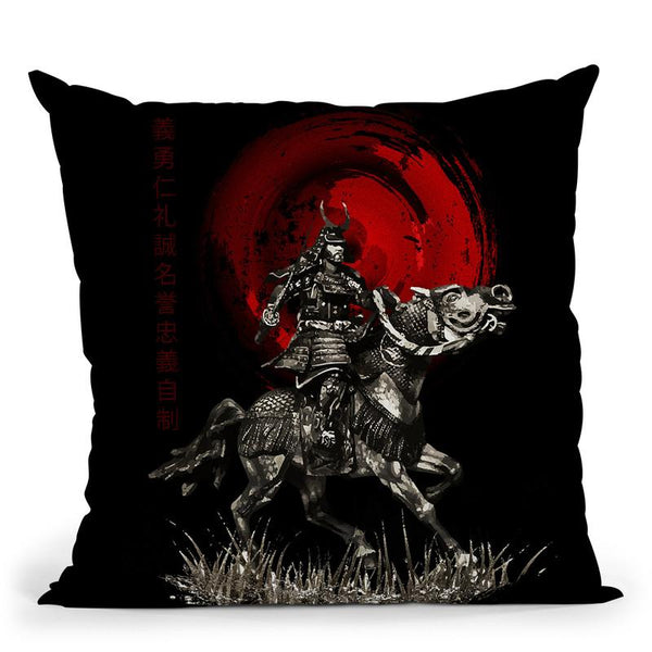 Riding Into Battle On Horse Warrior Throw Pillow By Cornel Vlad