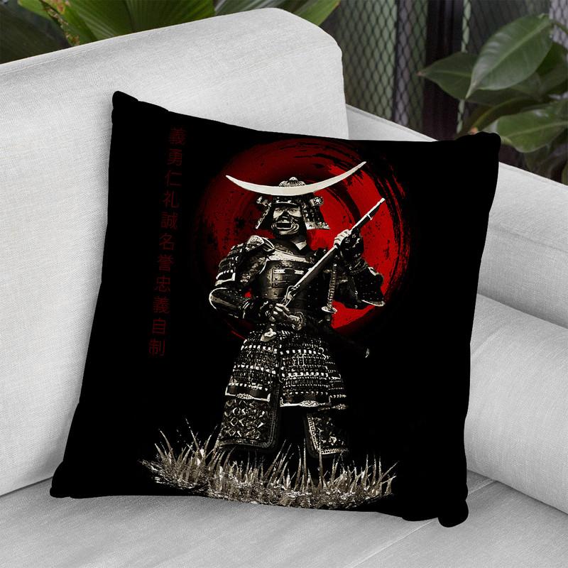 Samurai With Rifle Warrior Throw Pillow By Cornel Vlad