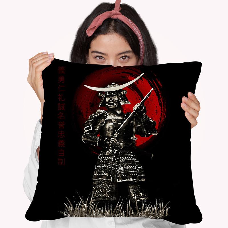 Samurai With Rifle Warrior Throw Pillow By Cornel Vlad