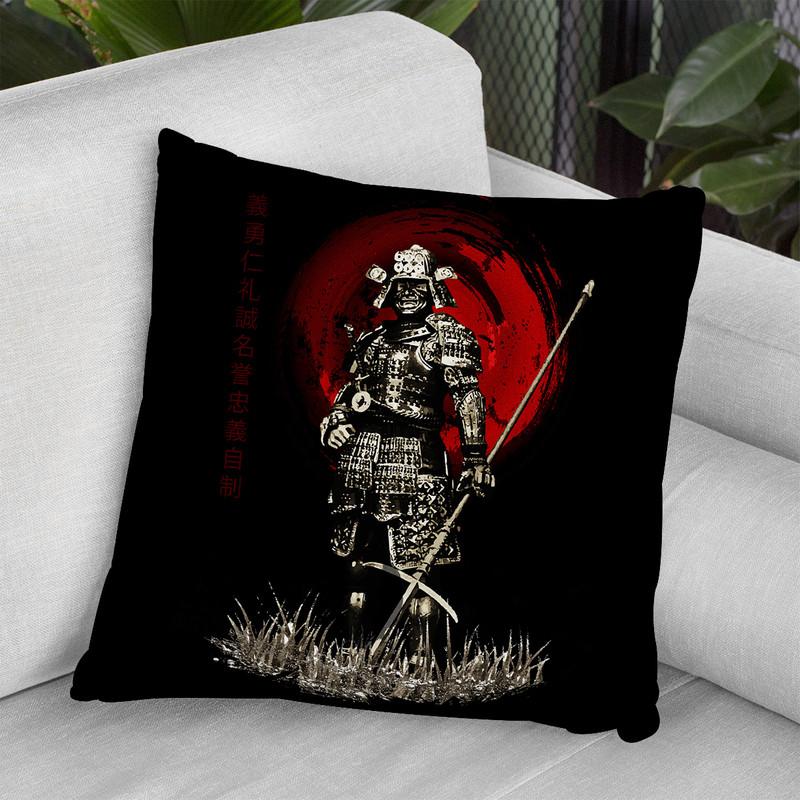 Samurai With Spear Warrior Throw Pillow By Cornel Vlad
