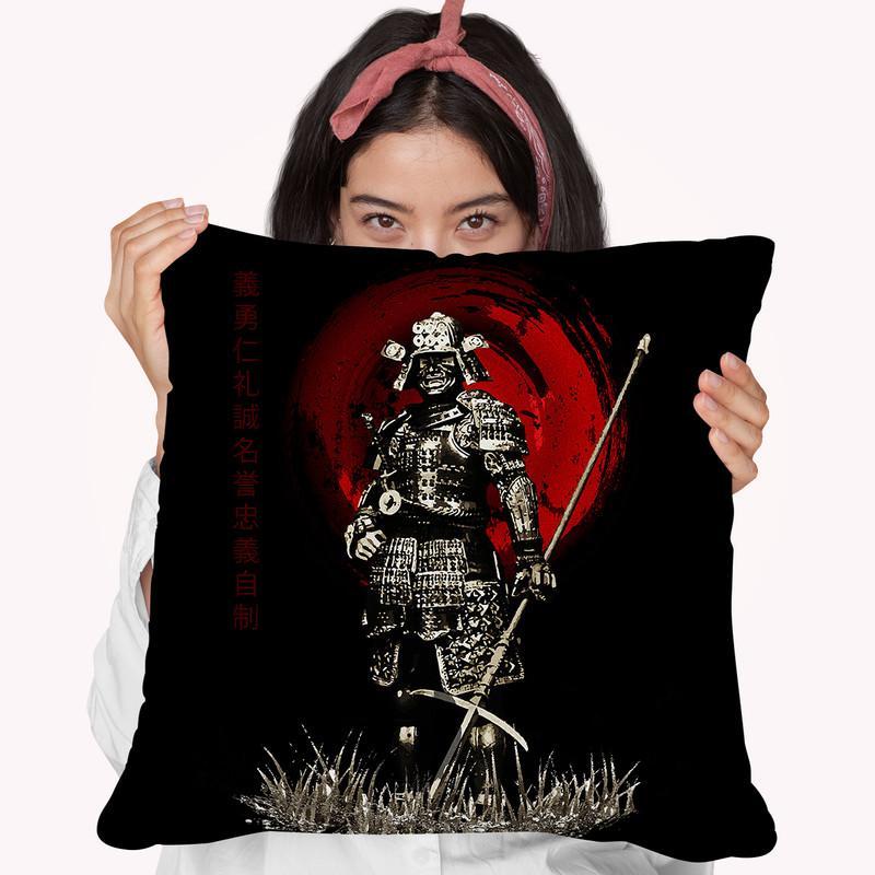 Samurai With Spear Warrior Throw Pillow By Cornel Vlad