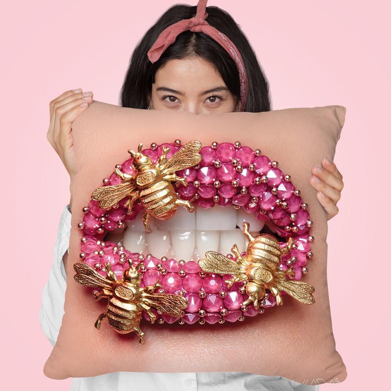 Bumble Bees Throw Pillow By Vlada Haggerty - by all about vibe
