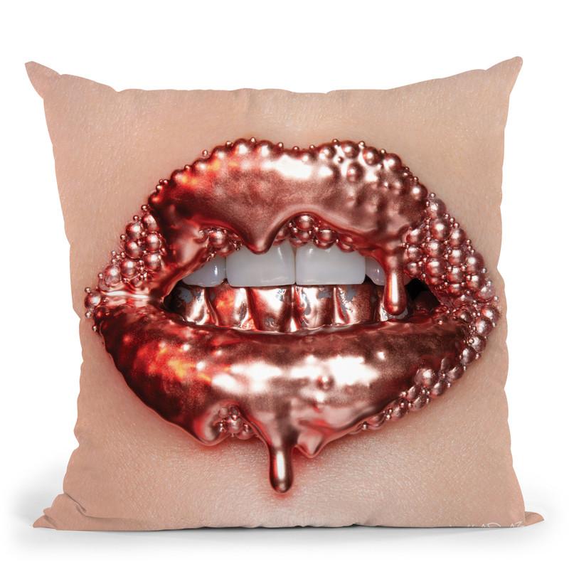 Rose Gold Throw Pillow By Vlada Haggerty - by all about vibe