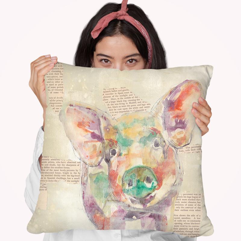 Farm Collage I Throw Pillow By World Art Group