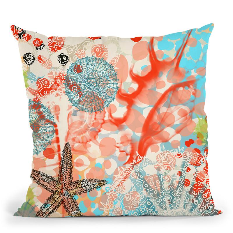 Exotic Sea Life V Throw Pillow By World Art Group