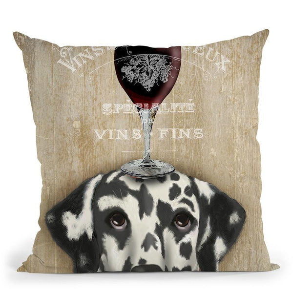 Dog Au Vin Dalmatian Throw Pillow By World Art Group