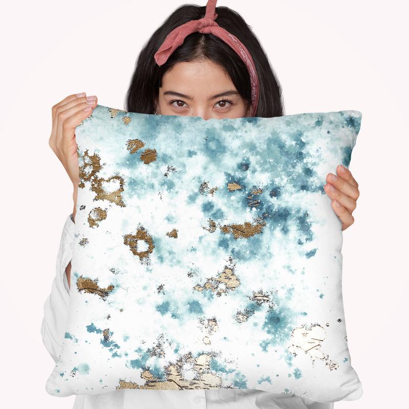 Blue Nebula I Throw Pillow By World Art Group